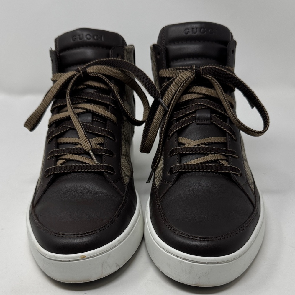 Gucci ~ Mens Dark Brown Leather Sneakers